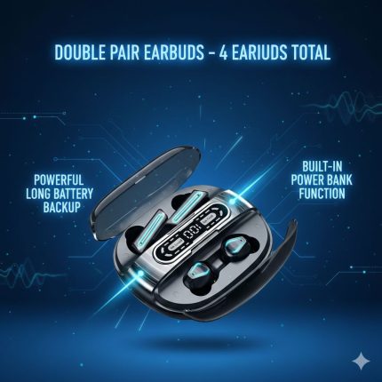 ২ জোড়া এয়ারবাড-এক কেসে ৪টি ইয়ারফোন-Double Pair Earbuds – 4 Earbuds Total (2+2)
